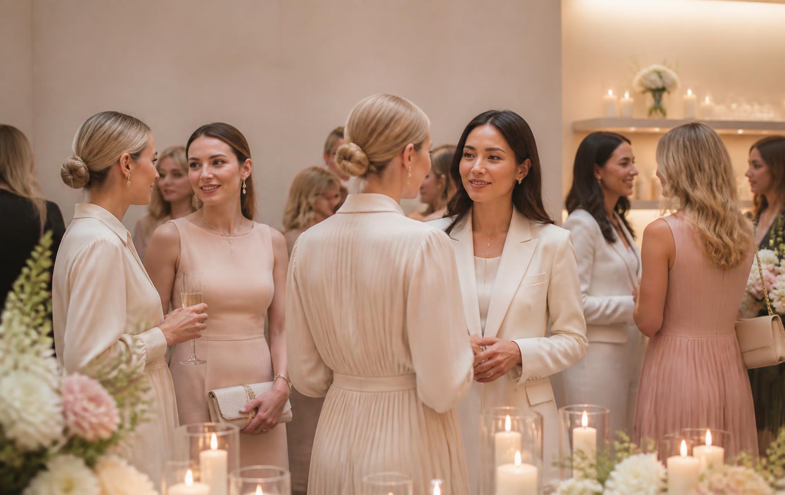 Vrouwen tijdens een stijlvol brand event